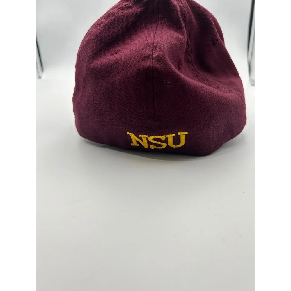NSU Wolves Flexfit‎ Hat Pro 185 Maroon Yellow Embroidered Baseball Cap SM-MD